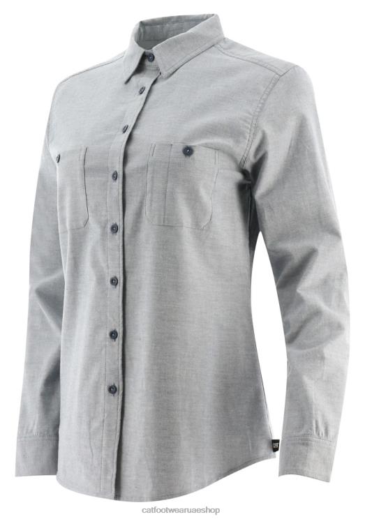 Caterpillar نحيف قميص أكسفورد كم طويل ازرق D820V312 | قمم وملابس خارجية