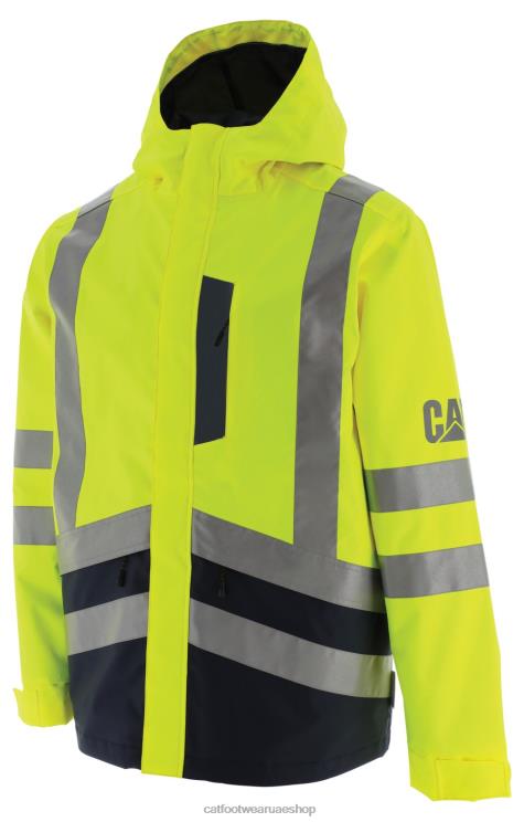 Caterpillar رجال سترة المطر hi-vis مرحبًا باللون الأصفر D820V220 | قمم وملابس خارجية