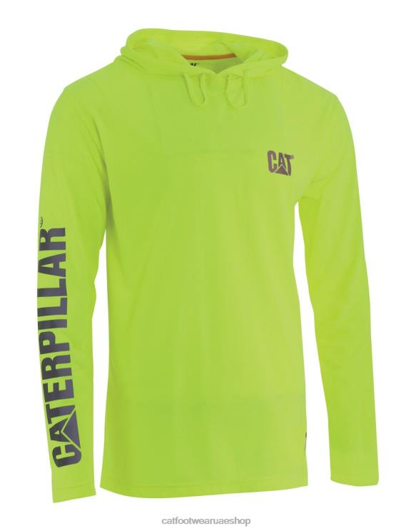 Caterpillar رجال hivis upf مقنعين كم طويل أصفر D820V222 | قمم وملابس خارجية