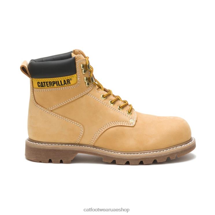Caterpillar رجال التحول الثاني الصلب اصبع القدم التمهيد العمل nubuck العسل D820V18 | أحذية العمل